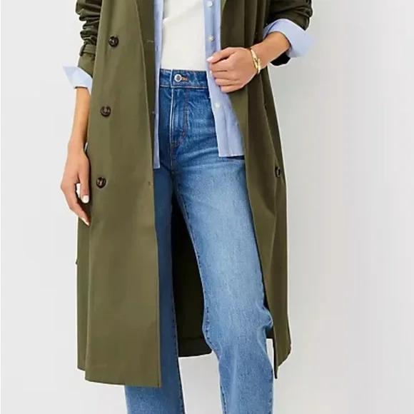 Ann Taylor Classic Khaki Trench Coat - Picture 2 of 5